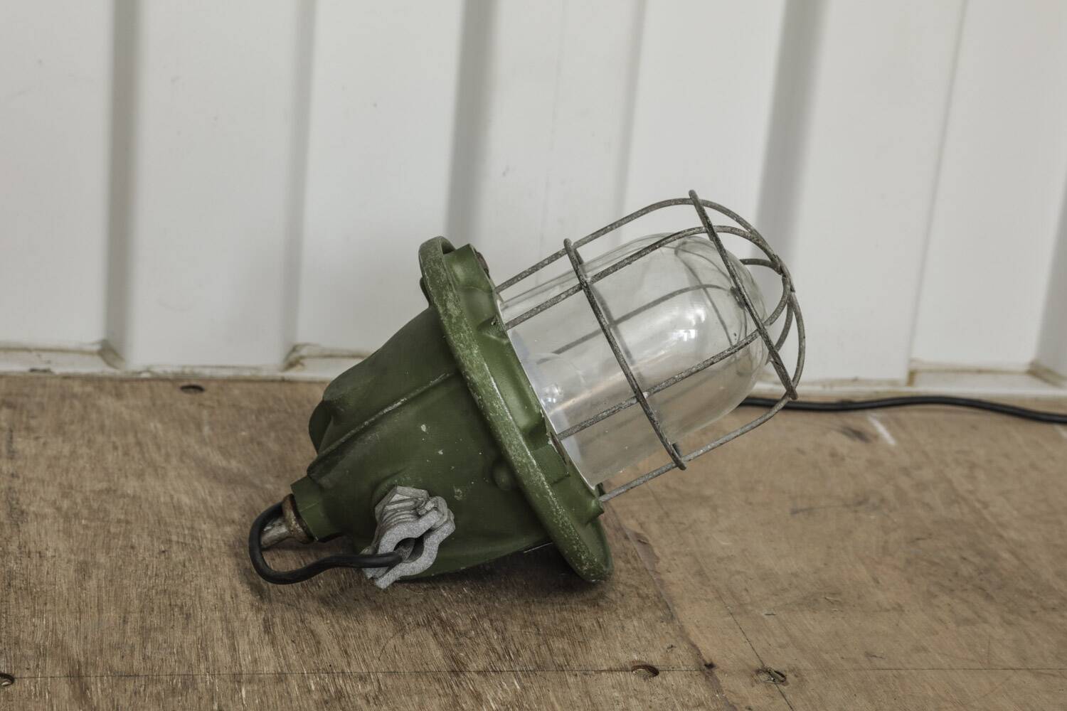 Lampe de bateau verte industriel rare unique