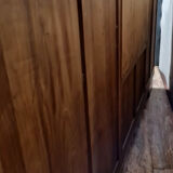 Curved Art Deco era row in light wood circa 1930-1940