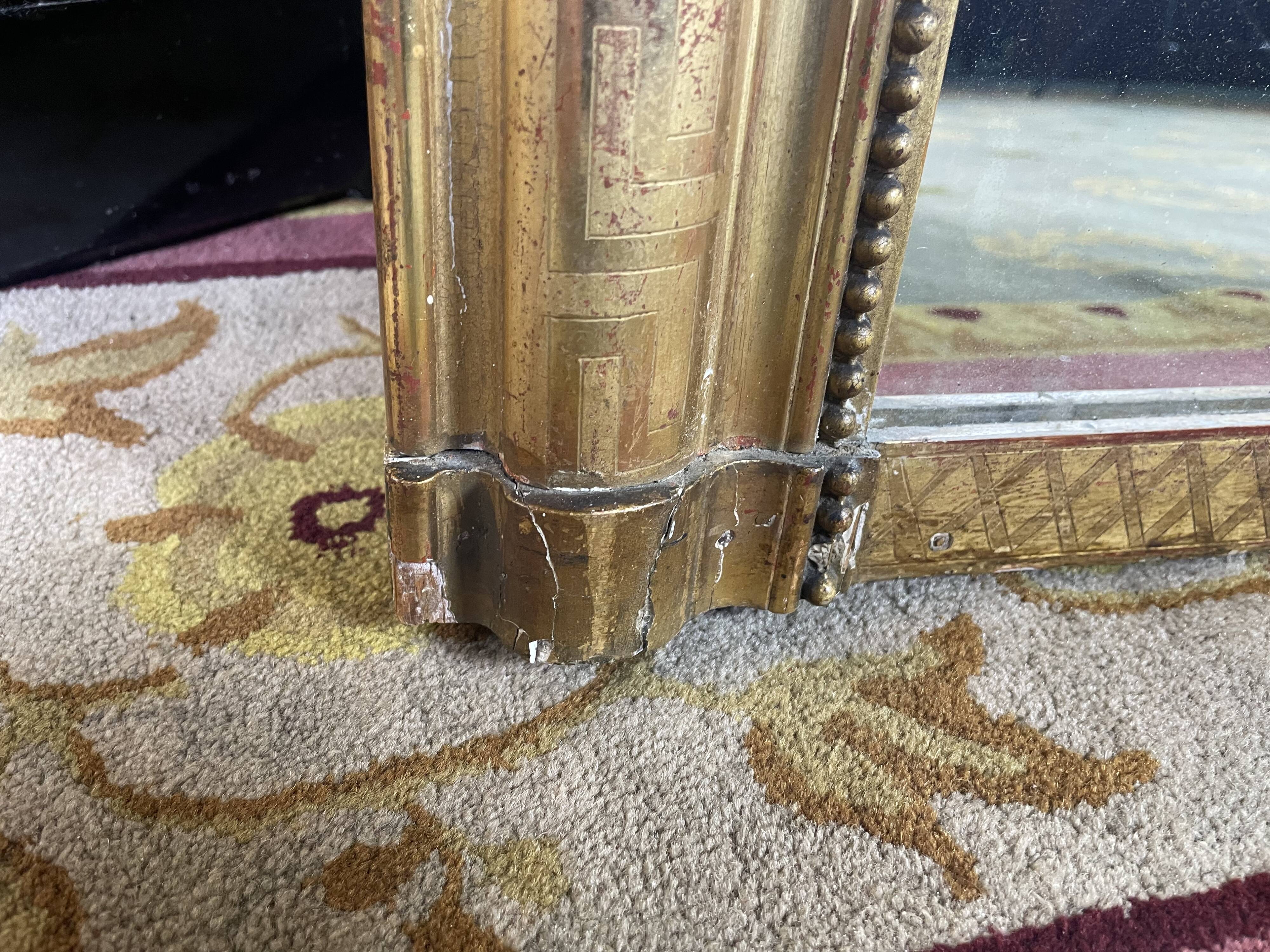 Louis Philippe period mirror with gold leaf