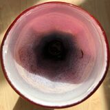 Murano vase in blown worm with original gold thread signed