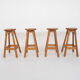 Scandinavian modern pinewood bar stools 1970's