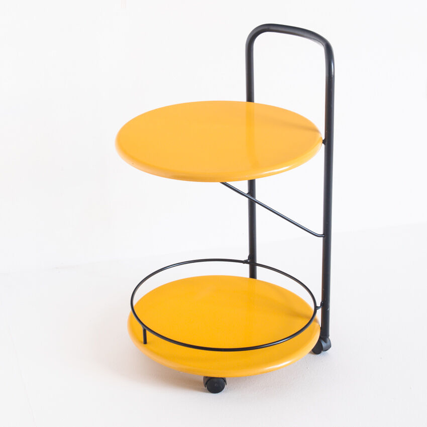 Serving table lacquered iron, france, 80s