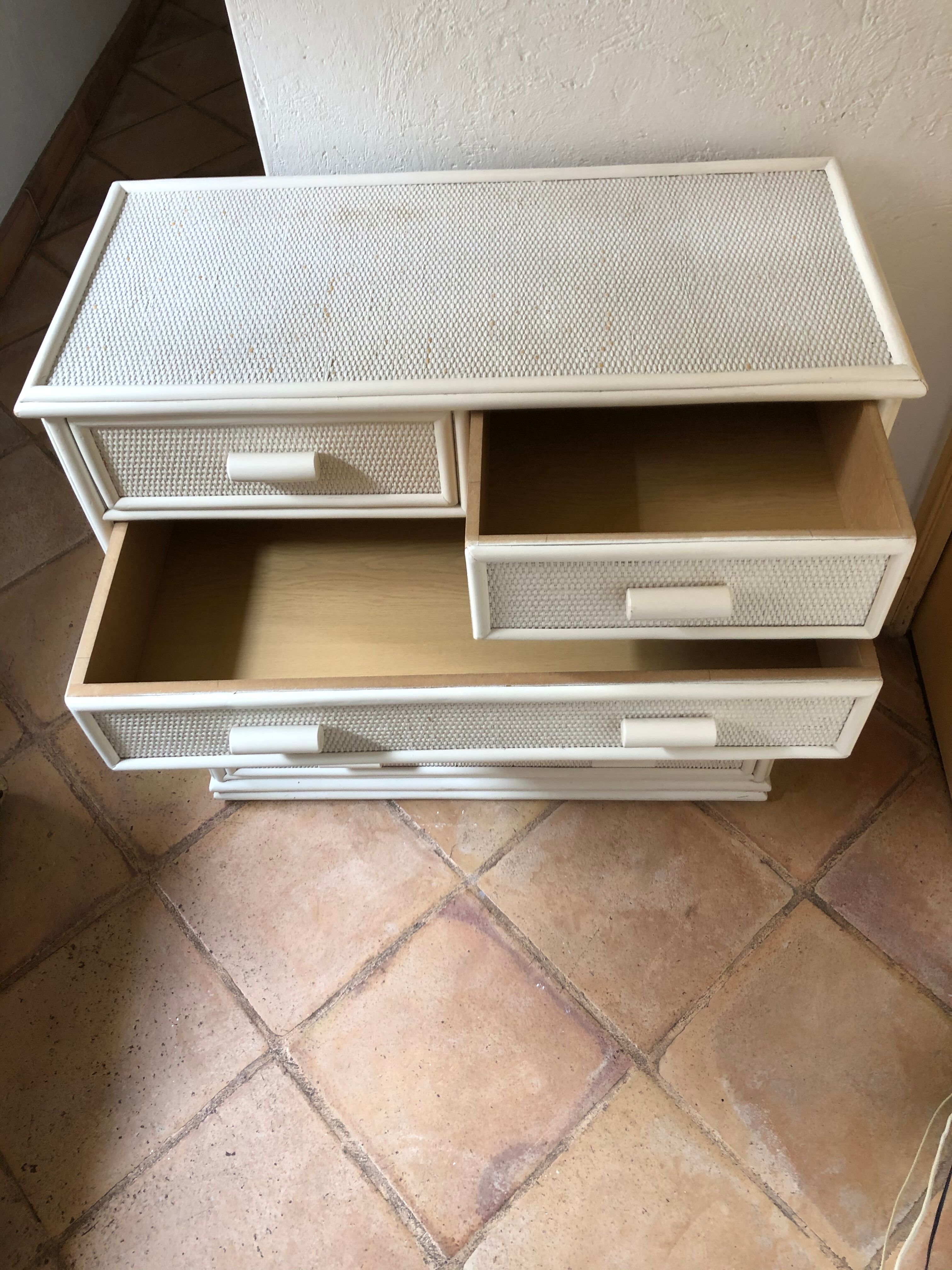 Vintage rattan dresser