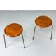 Dot Stool in Teak by Arne Jacobsen for Fritz Hansen, 1950s, Set of 2