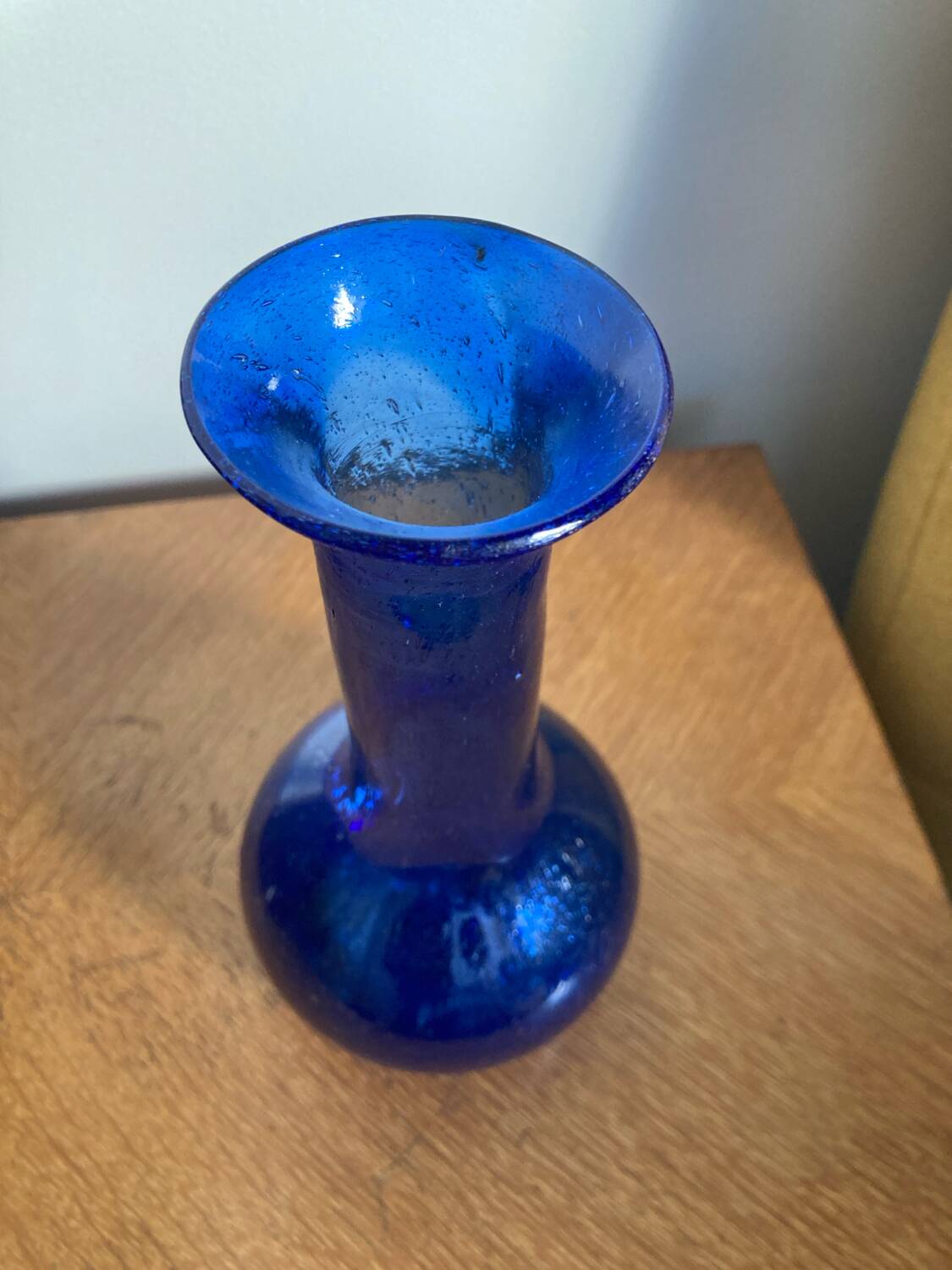 Blue blown glass vase