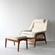 1950s/60s Scandinavian teak lounge chair with ottoman