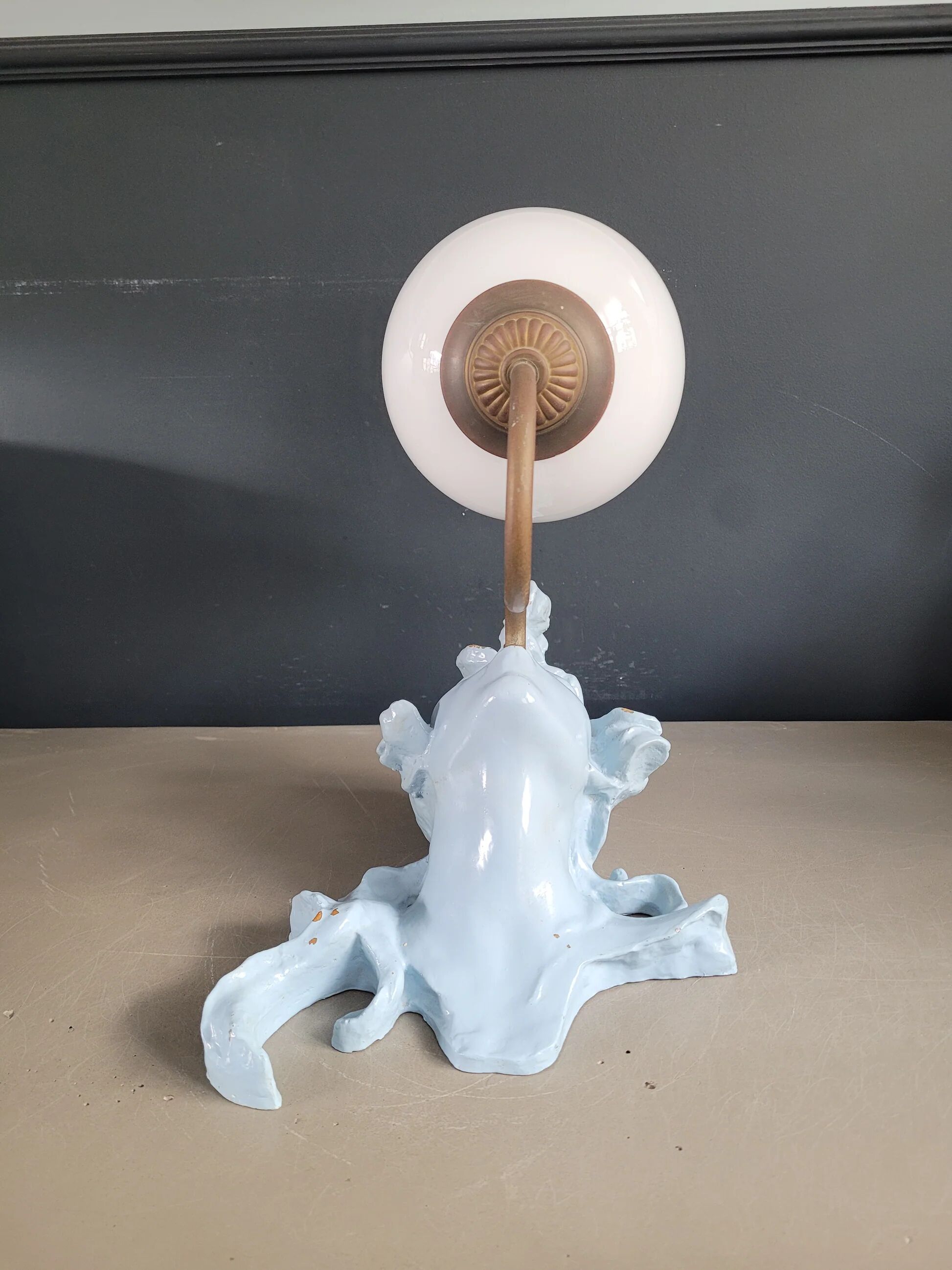 Vintage opaline globe sculptural wall light