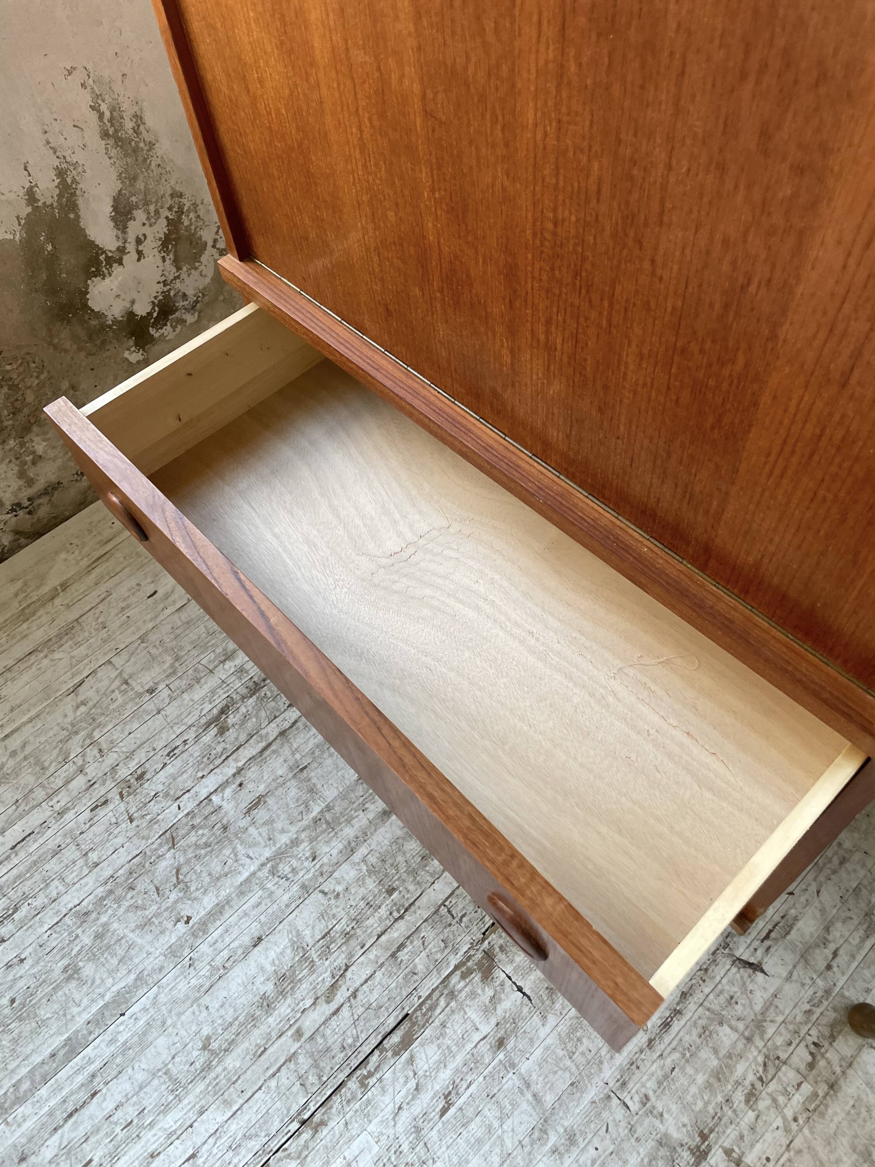 Modernist teak secretary desk, 1950s