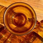 4 vintage Pernod amber glasses