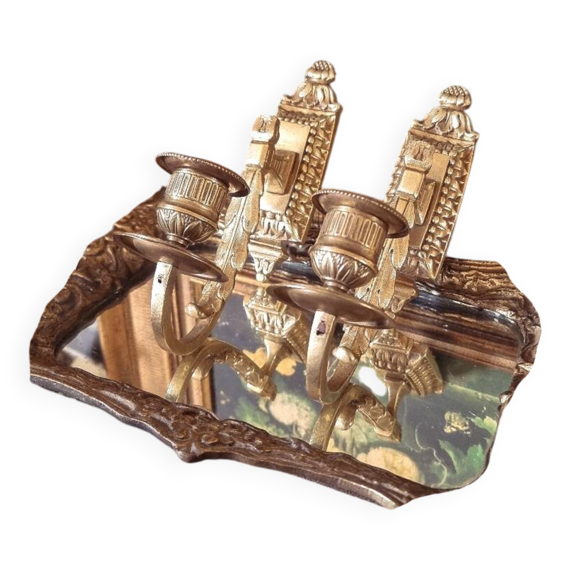 Pair of wall candle holders