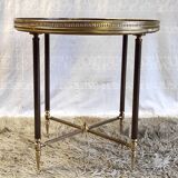 Solid brass coffee table and solid wood 60s/70s