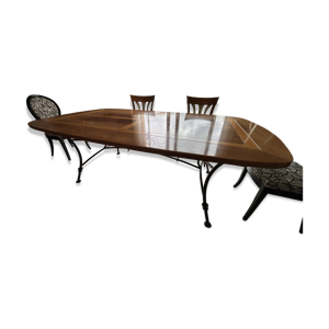 Table extensible en merisier - fer