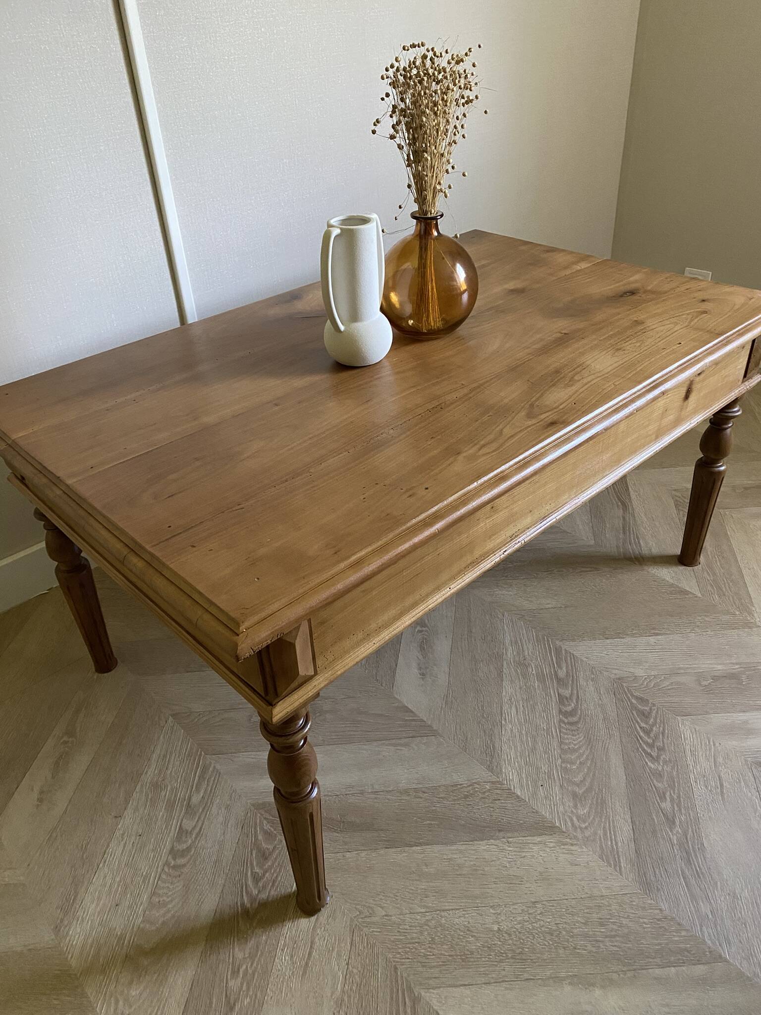 Large solid wood coffee table