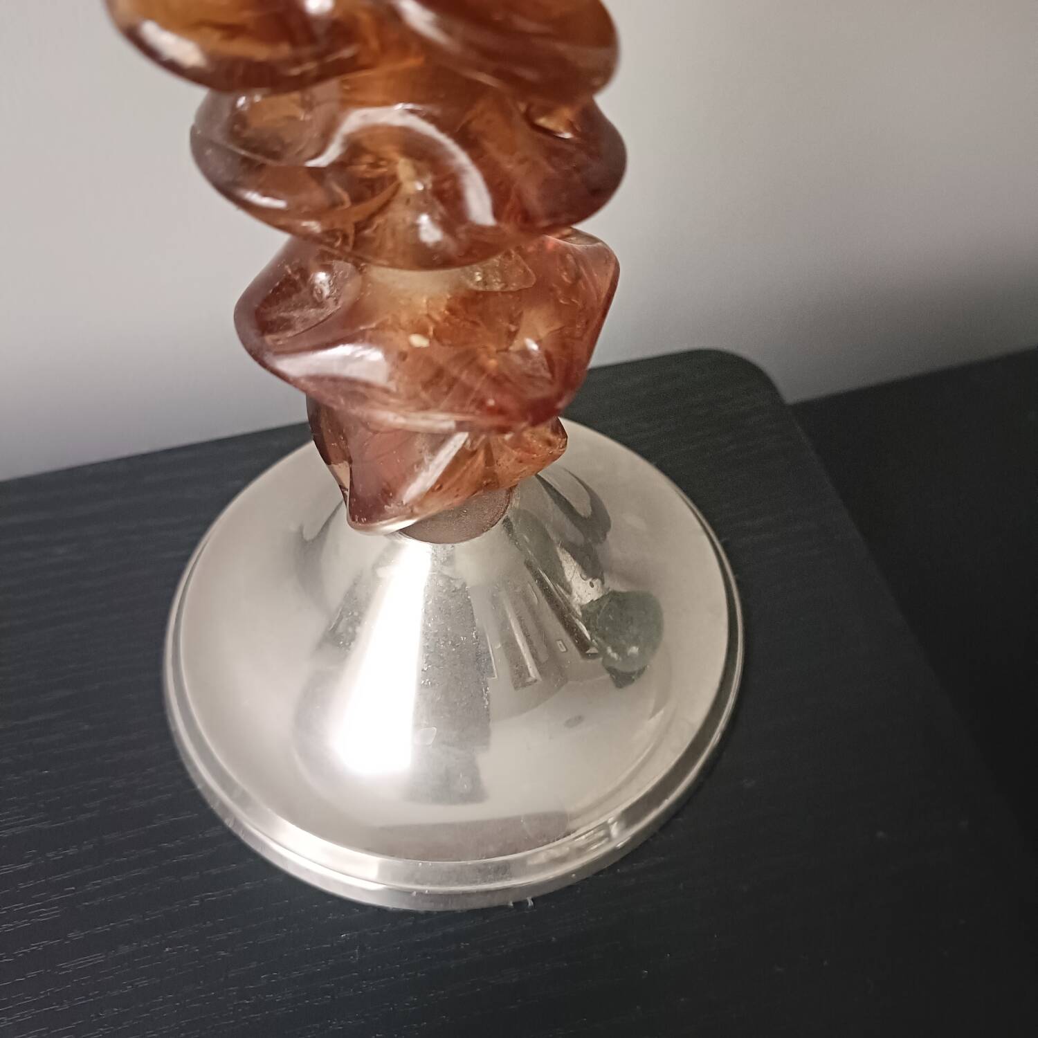 Vintage amber candlestick