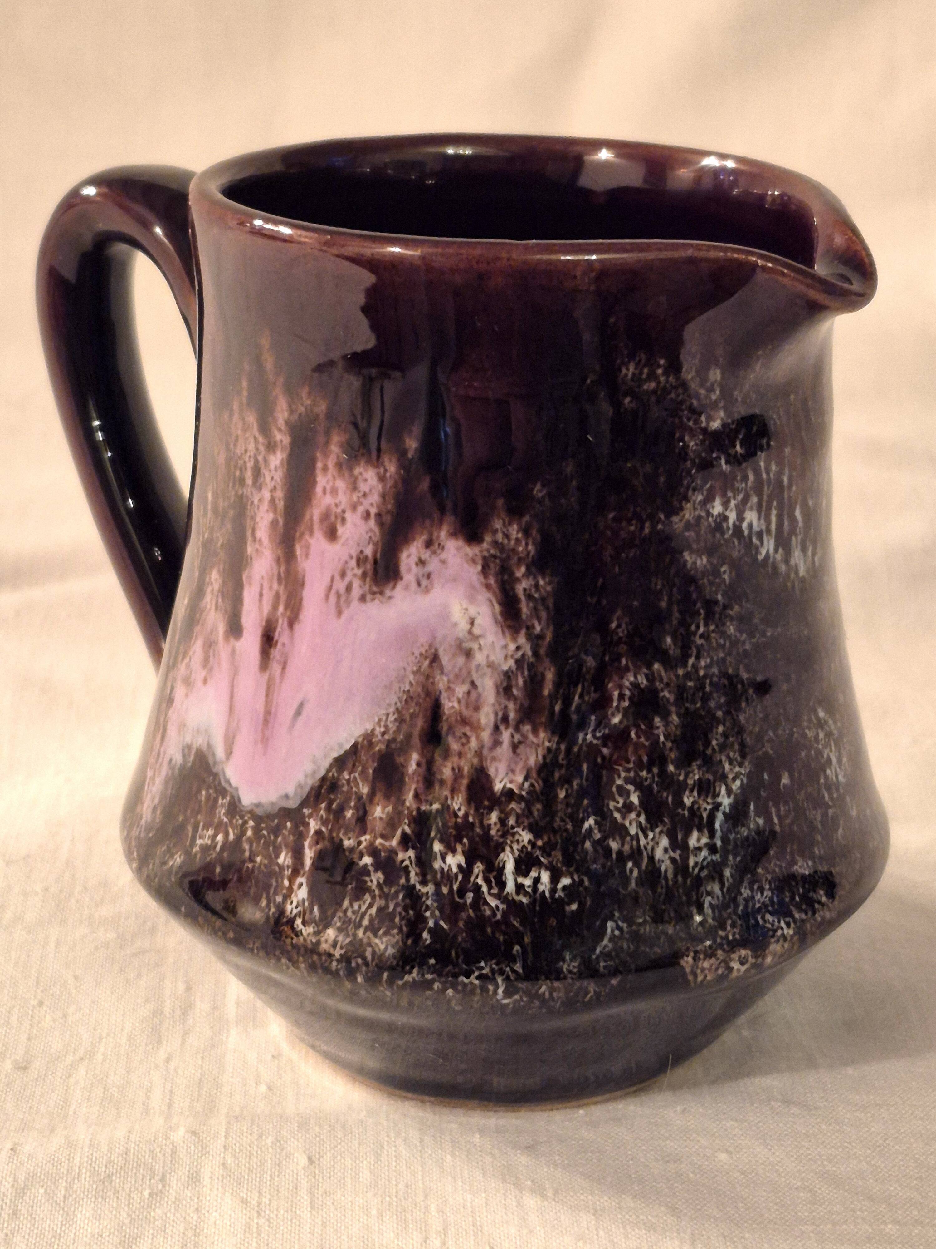 Vallauris milk jug, glazed ceramic, brown old rose A152-2