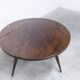 Table basse tripode 1960 scandinave vernis brillant bois acajou