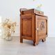 Art Deco bedside table in solid wood - blue top