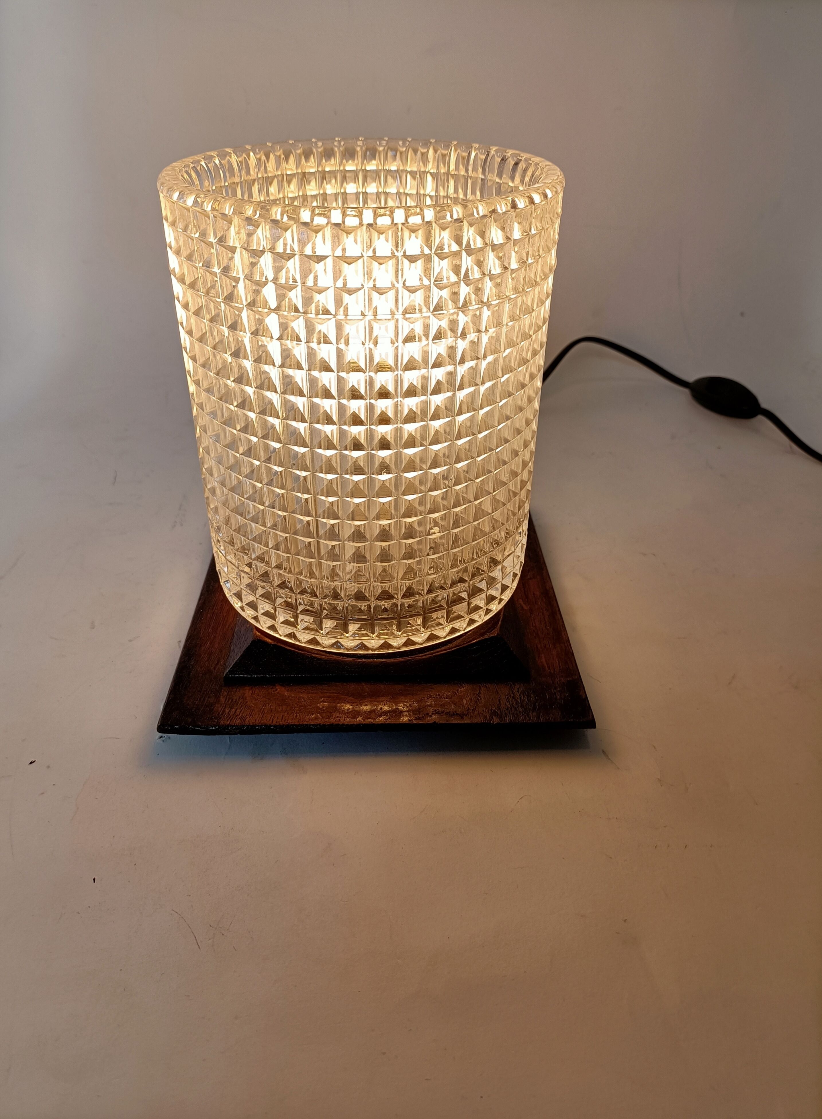 Oak night light lamp 1940/1950