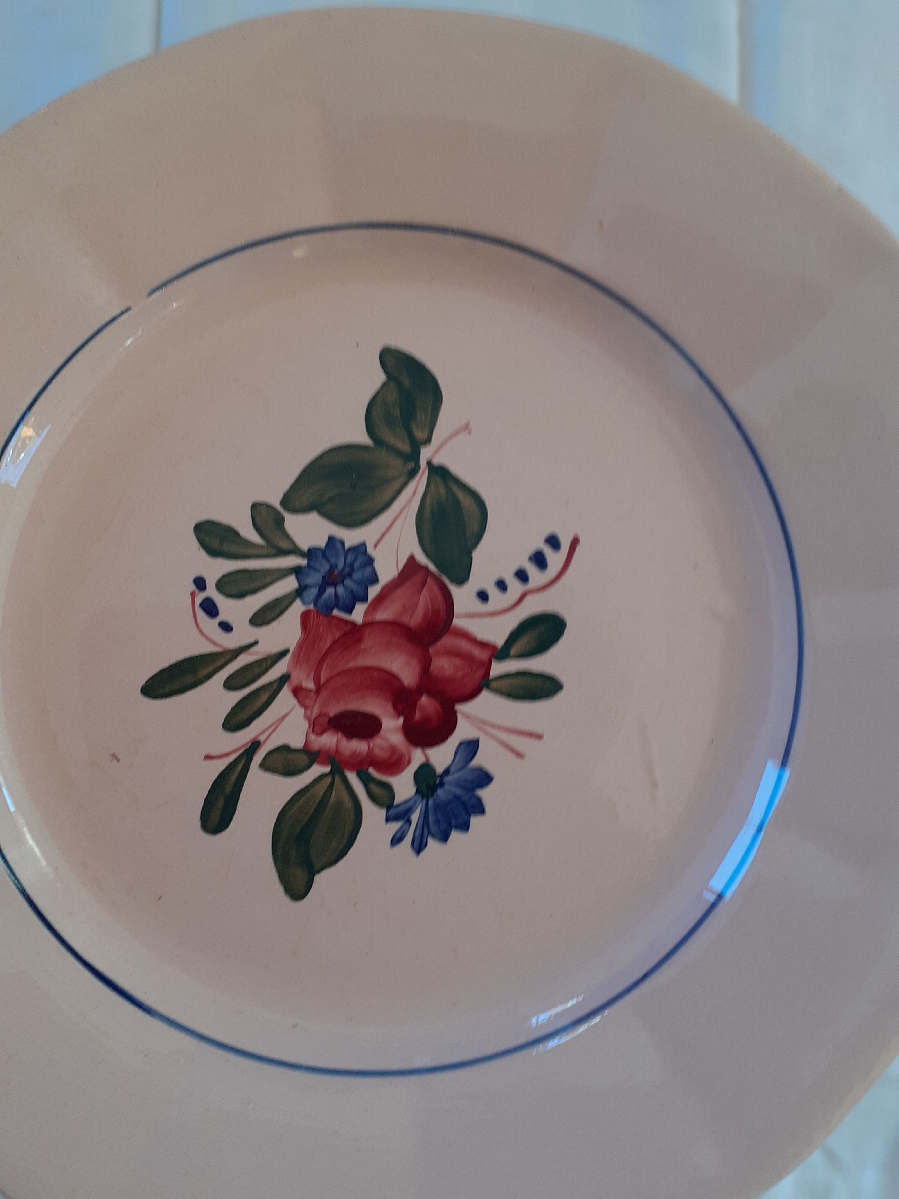 20 ceramic plates glazed by Digouin. Pink beige. Hand-painted.2 lots.