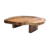 Table basse tranche de bois massif (suar)