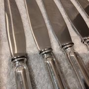 11 table knives with 800 silver handles, Swiss goldsmith Jezler filet