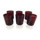 Suite of 6 old red glasses
