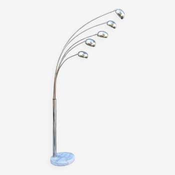 Rand articulated design floor lamp Adjustable Chromed metal