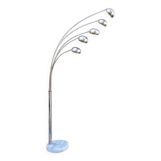 Rand articulated design floor lamp Adjustable Chromed metal