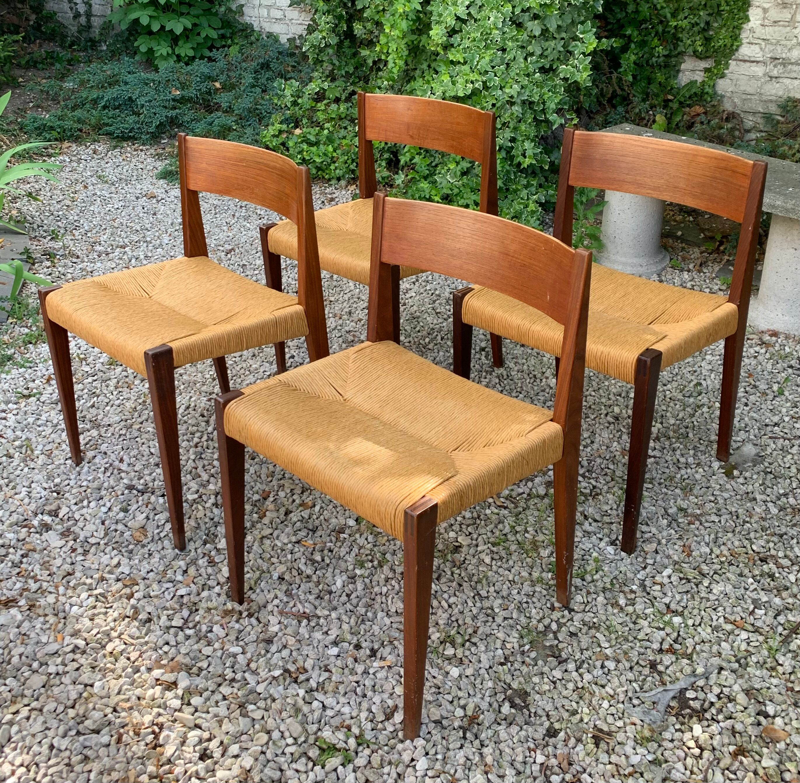 4 chaises modèle Pia de Poul Cadovius vers 1960