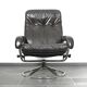 Unico 1970s Dark Brown Leather Lounge Chair and Ottoman Set of 2