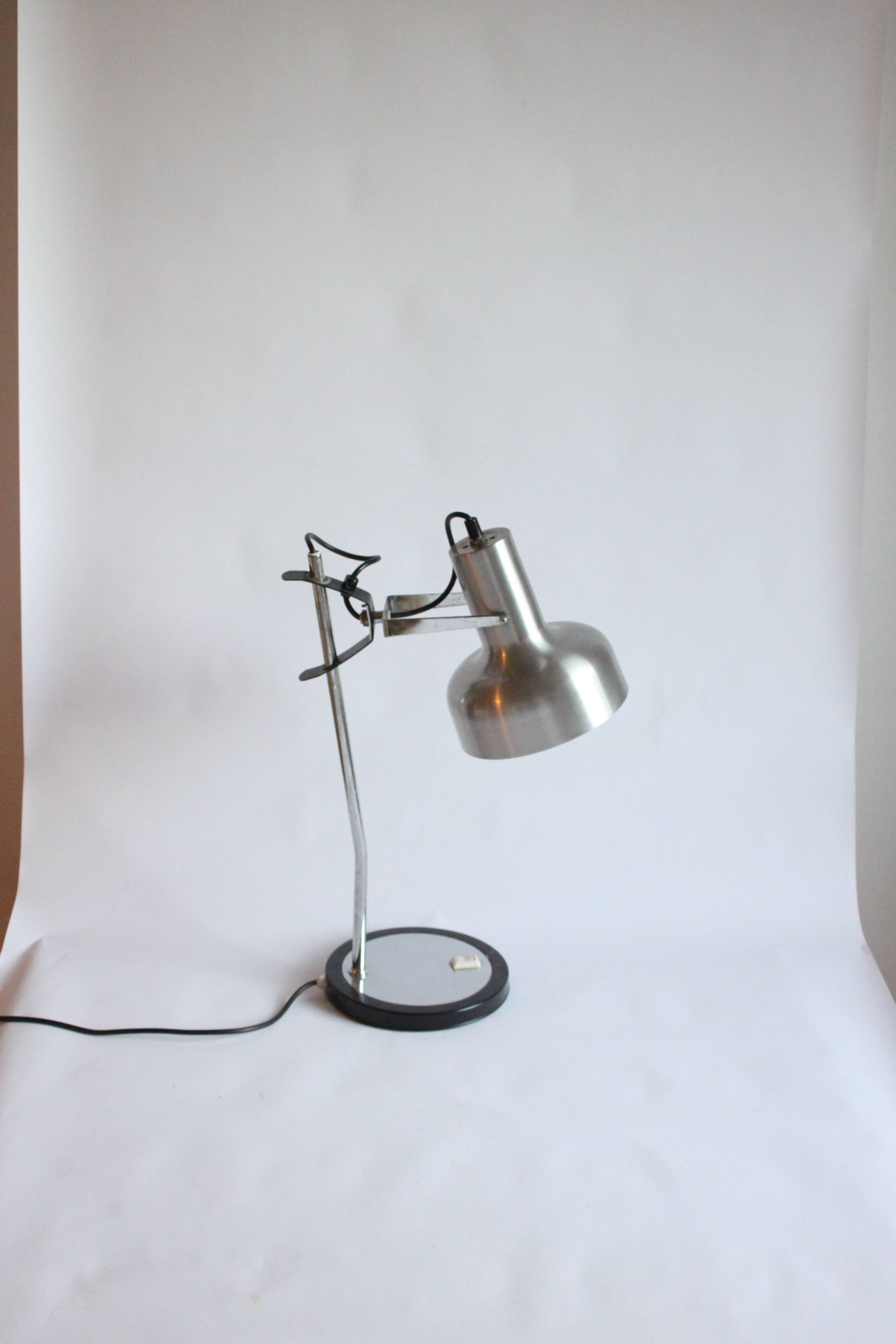 Mid century modern adjustable metal desk lamp, 1960s
