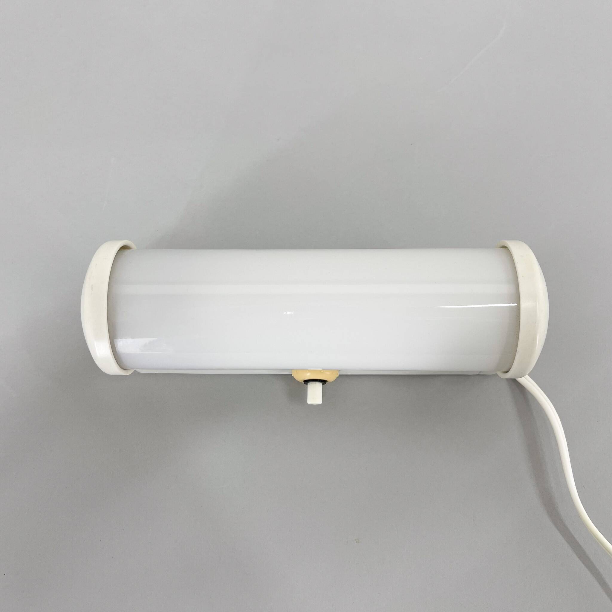 Bakelite and Milk Glass Wall Lamp, Czechoslovakia, 1950's