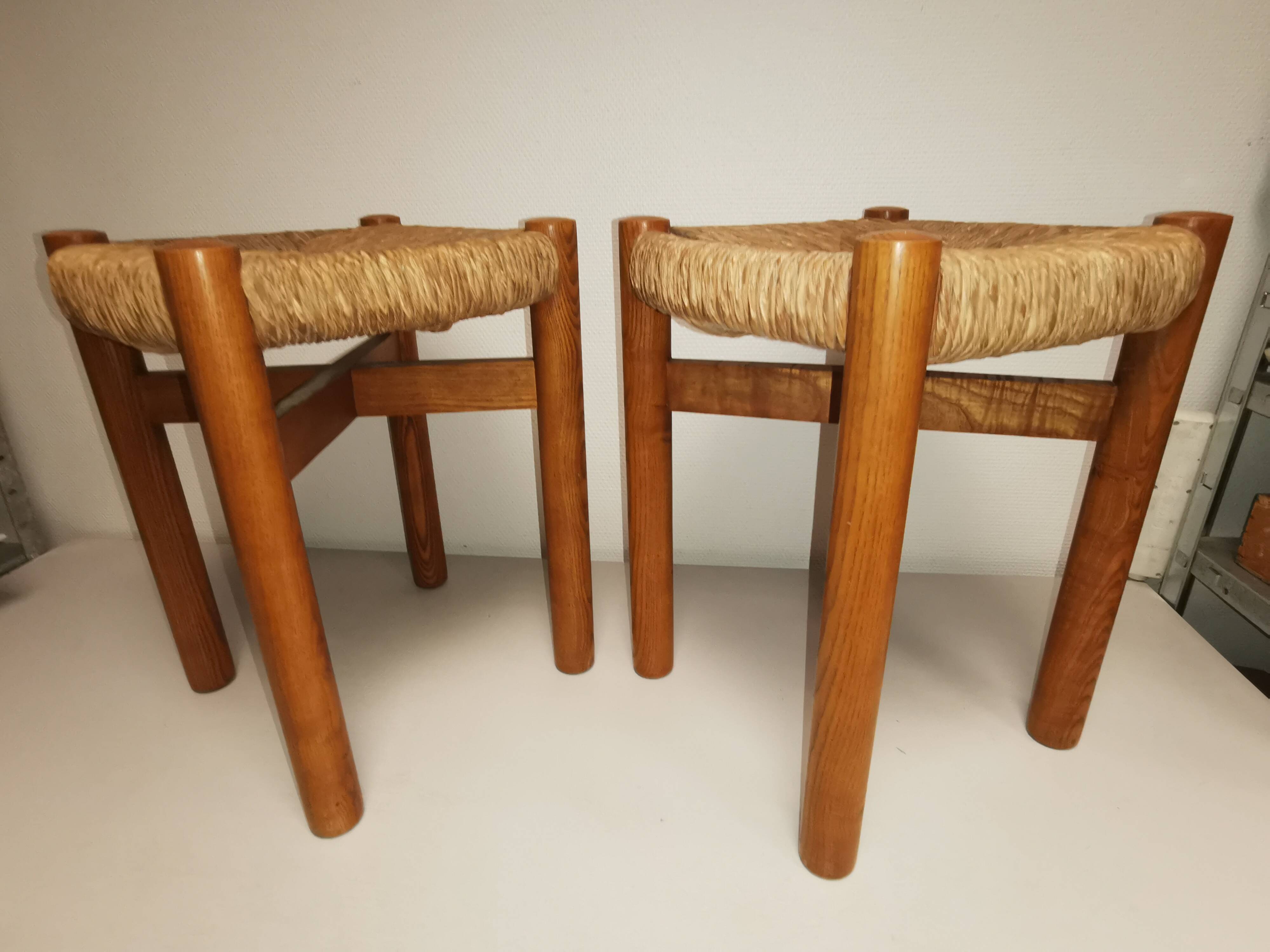 Pair of vintage stools called Méribel by Charlotte PERRIAND
