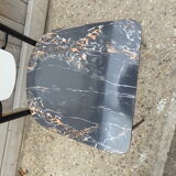 Set table and 4 chairs formica marbled black kitchen