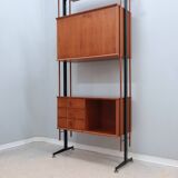 Mid century modular blonde teak bookcase 1960s