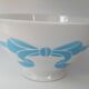 Bol ancien  céramique faïence blanc ruban bleu français des années 50 vintage