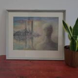 Pastel tekening, titel de Bewustwording, kunstenaar P. Timmermans, Belgium