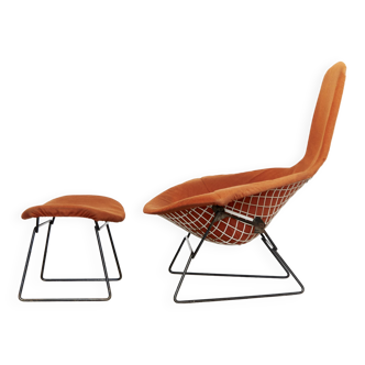 . Chaise Bird et Ottoman par Harry Bertoia pour Knoll Inc. / Knoll International, 1960s