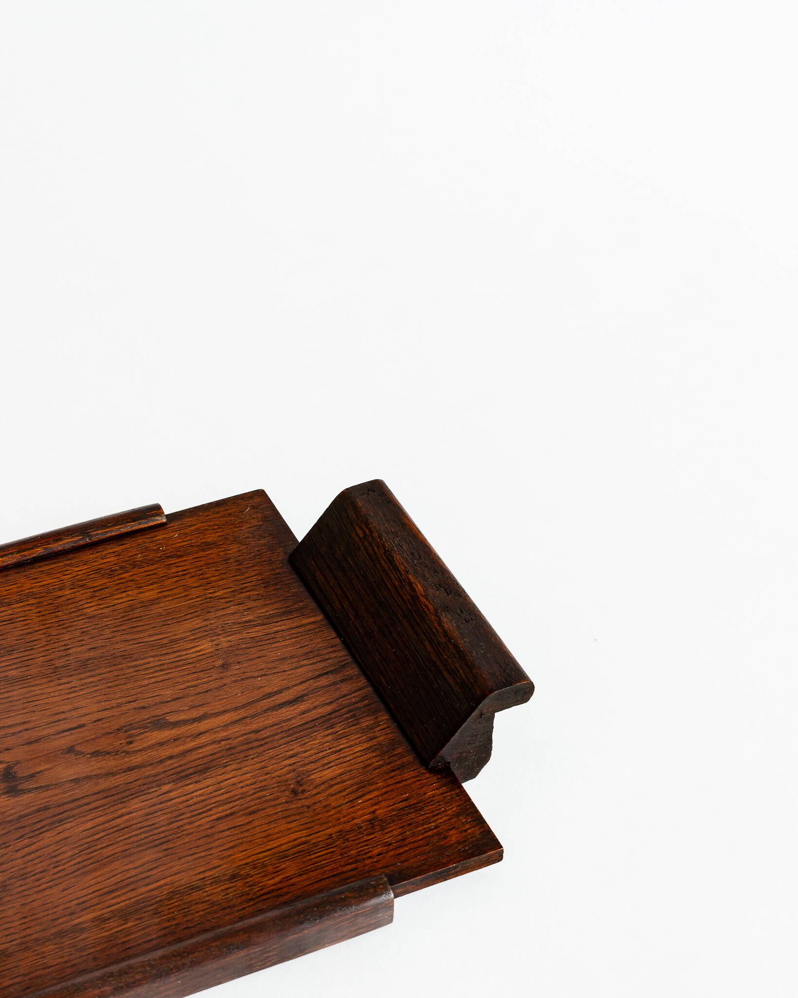 Plateau de service en bois massif de style Art Déco – Années 40-60