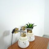 Design wandlampen Kamenicky Senov met melkglas kap vintage