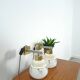Design wandlampen Kamenicky Senov met melkglas kap vintage