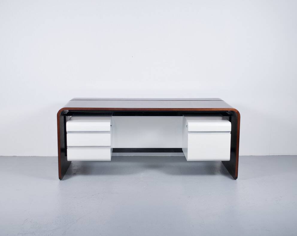 ROSEWOOD DESK MICHEL BOYER TFM EDITION 1970s ROTHSCHILD BANK
