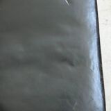 Danish armchair in oak and black leather