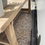 Stripped farmhouse table extensions to 255 cm