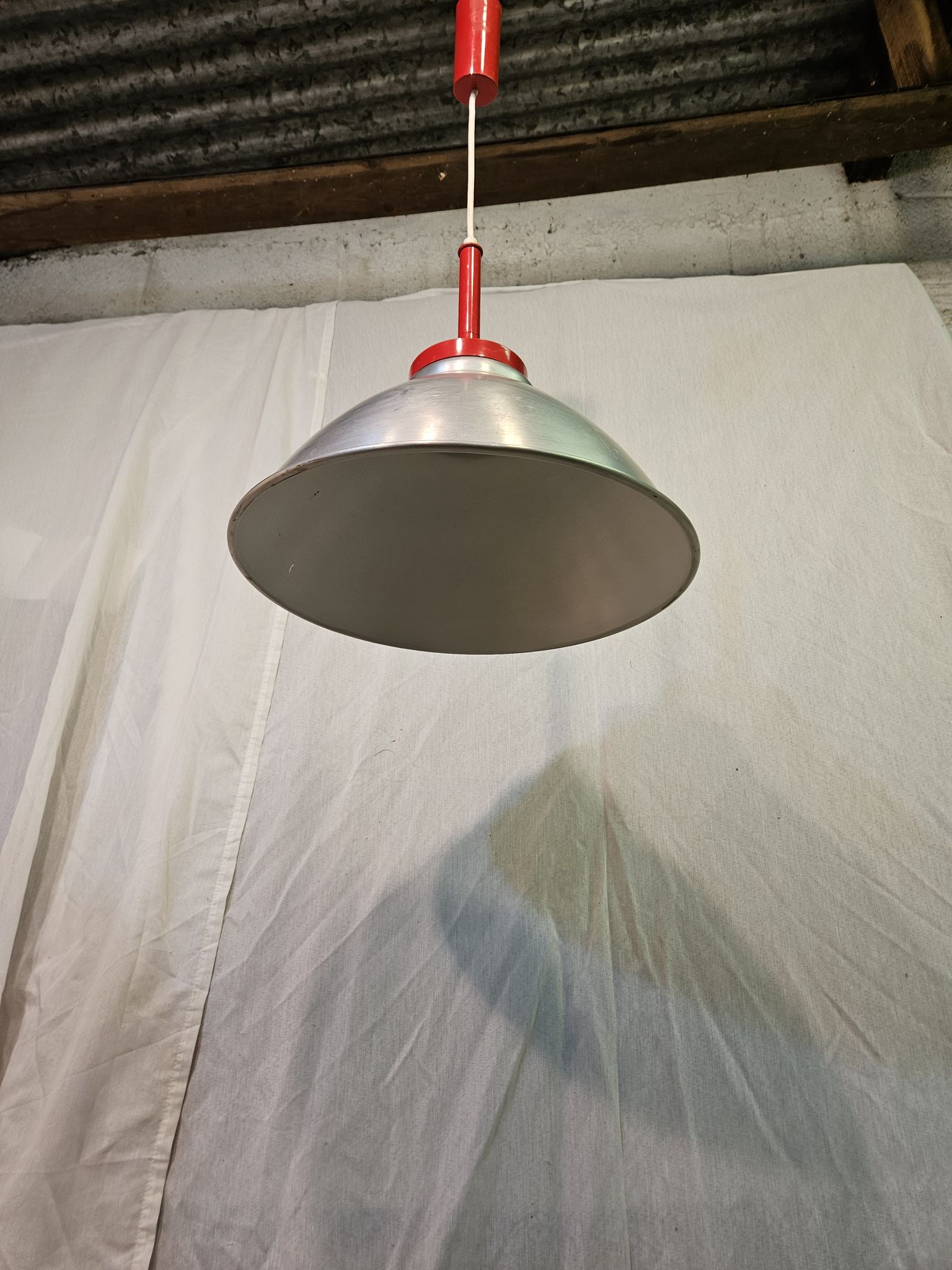 80s brushed aluminum pendant light