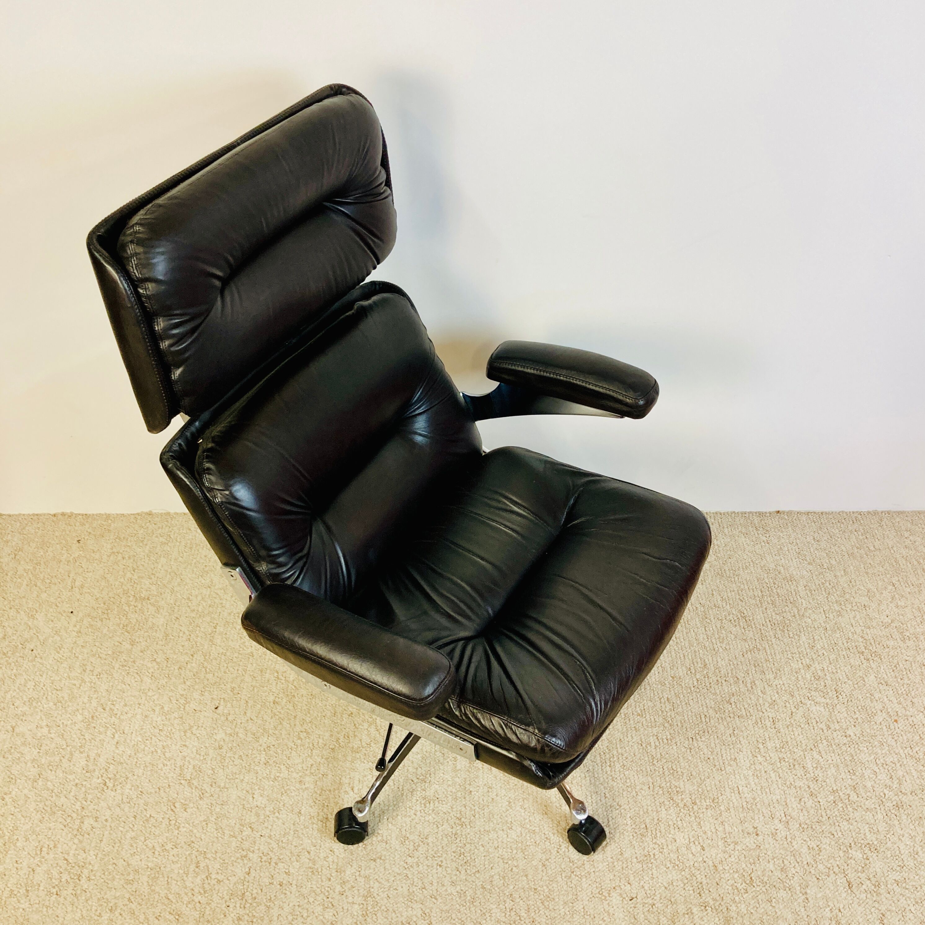 Leather office chair, martin Stoll design, 1970