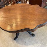 napoleon iii violin table mahogany top with drawers legs with castors
