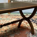 Mahogany coffee table and leather top