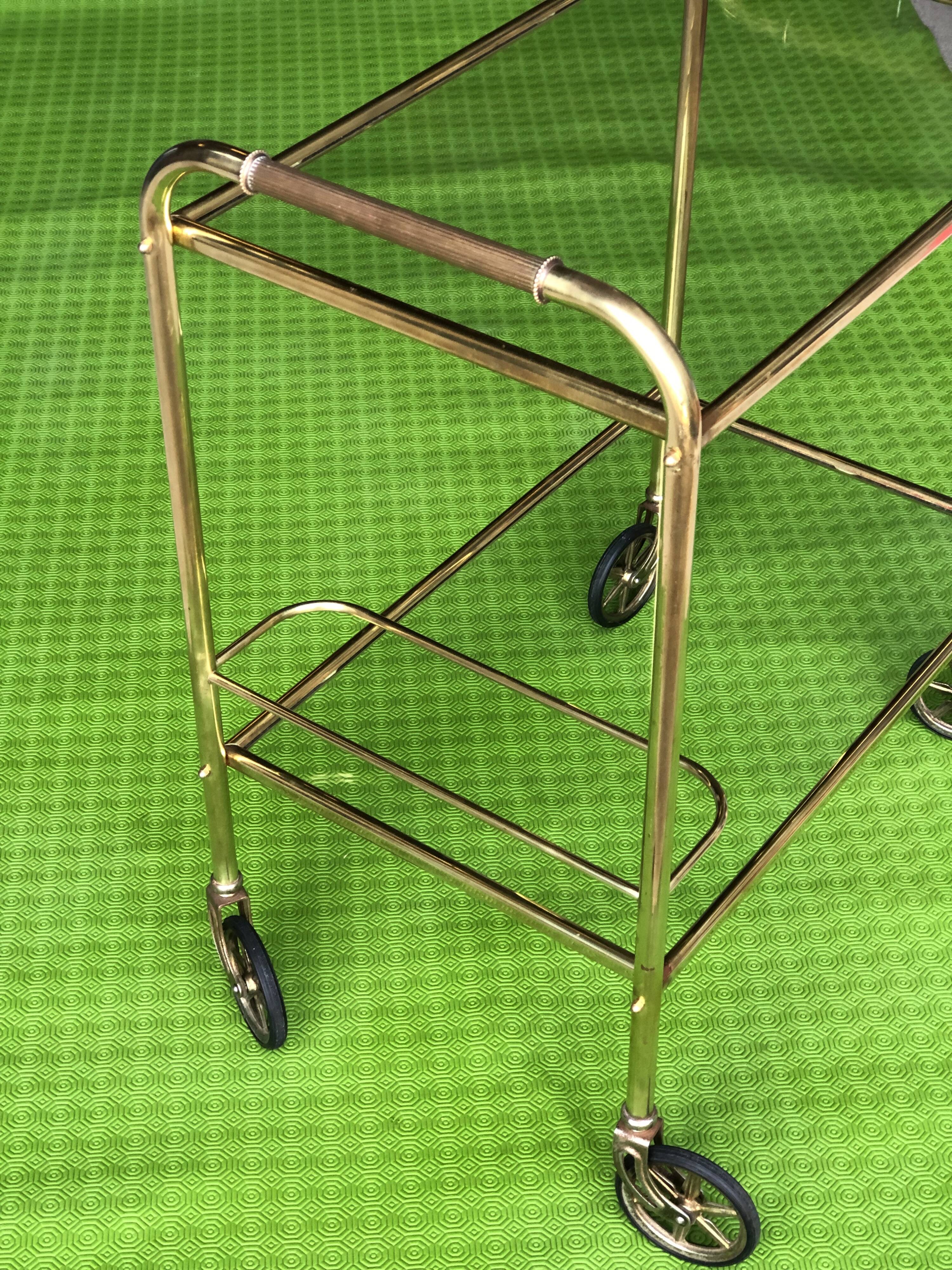 Desserte roulante vintage 1960-1970 metal dore