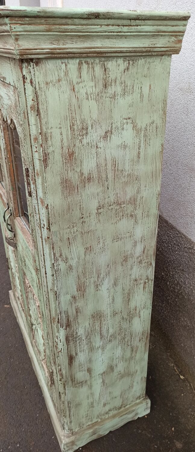 Green patinated glass cabinet